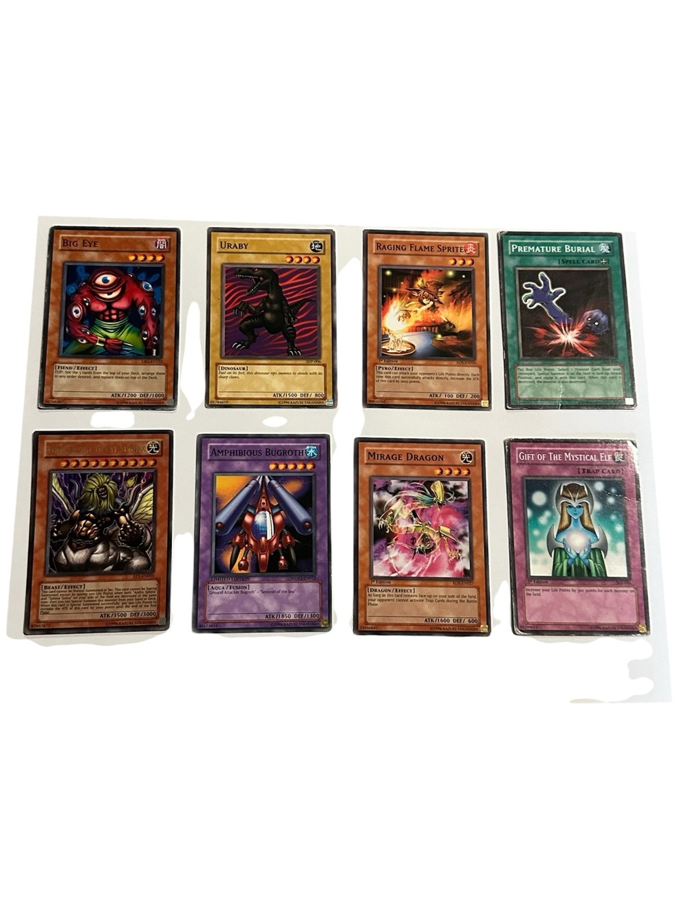 Set of 8 Yu-Gi-Oh Game Trading Cards
